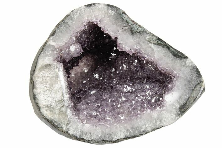 7" Purple Amethyst Geode With Polished Face - Uruguay